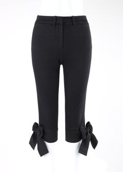 YVES SAINT LAURENT Rive Gauche A/W 2002 TOM FORD Black Bow Knicker Pant Capri