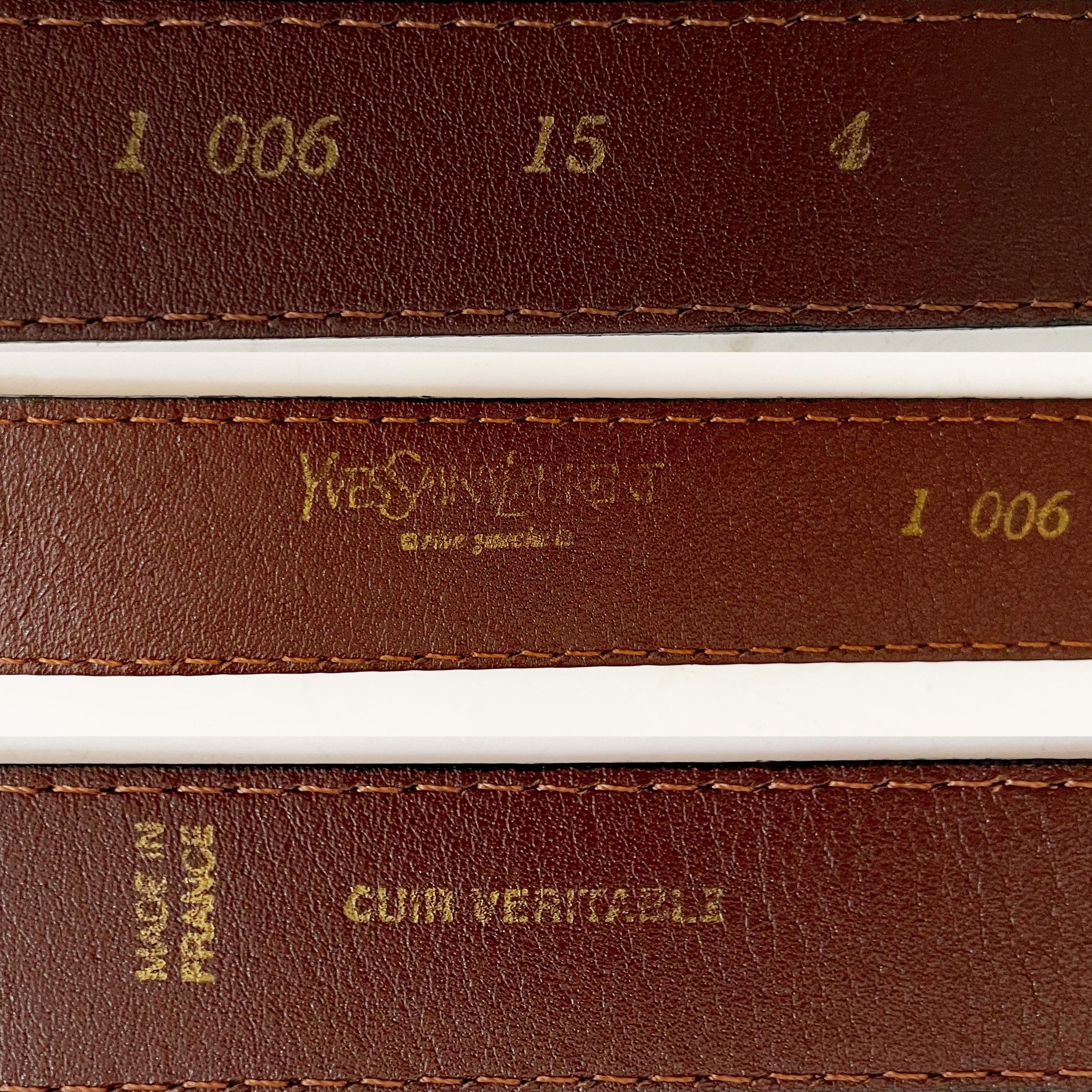 Yves Saint Laurent Rive Gauche Belt Leather and Tortoise Rings Vintage Rare  4