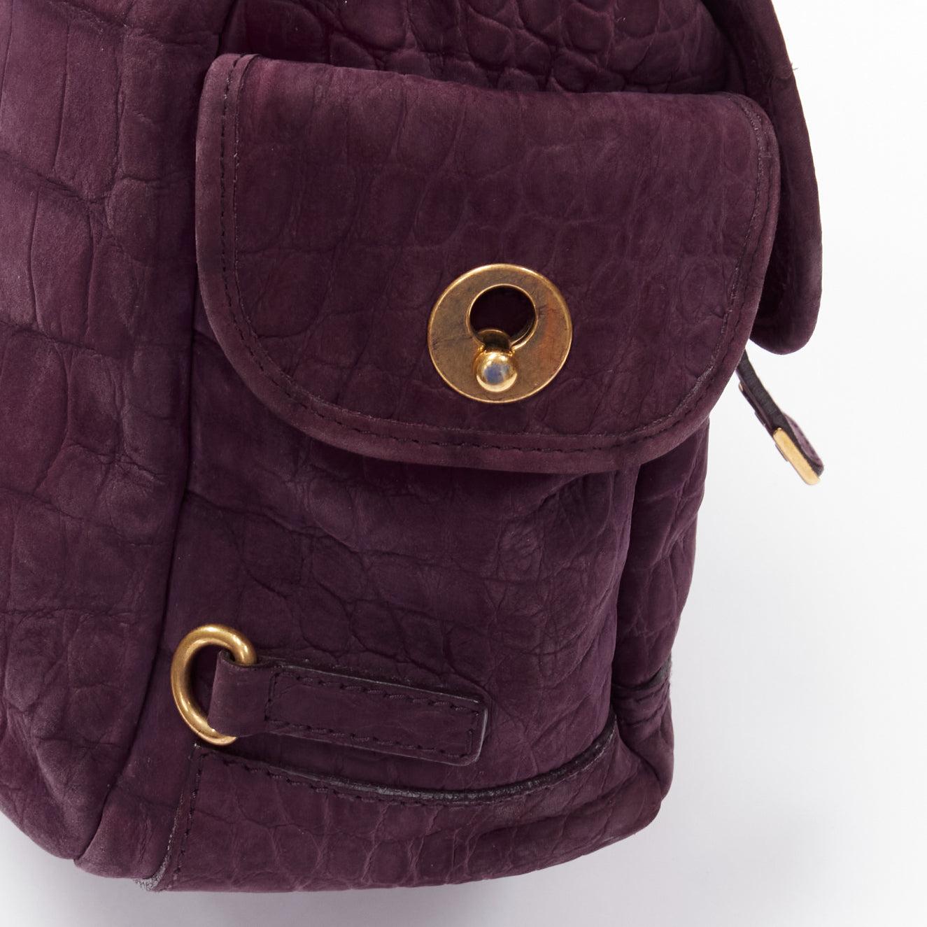 YVES SAINT LAURENT Rive Gauche Besace purple matte leather messenger bag 5