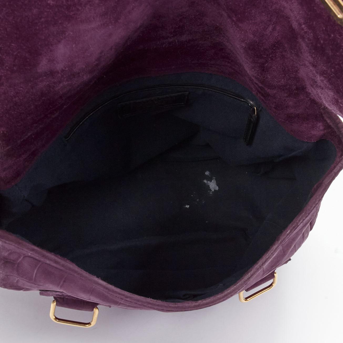 YVES SAINT LAURENT Rive Gauche Besace purple matte leather messenger bag 6