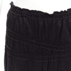 YVES SAINT LAURENT Rive Gauche black asymmetric shirred flute skirt FR38 M