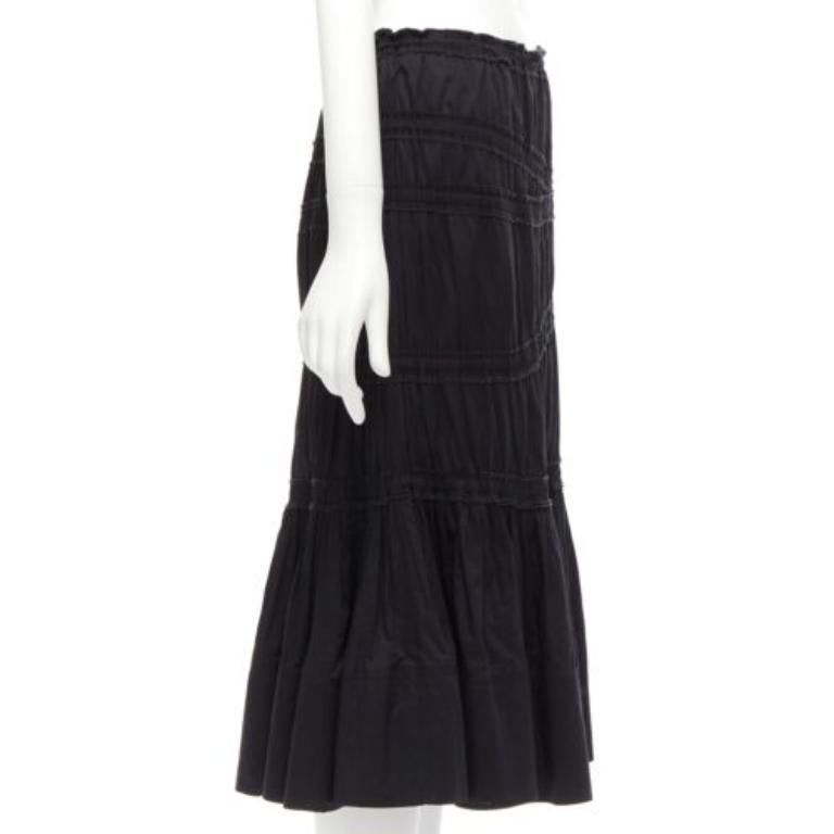 Yves Saint Laurent Rive Gauche gonna asimmetrica nera a flauto FR38 M In condizioni buone in vendita a Hong Kong, NT