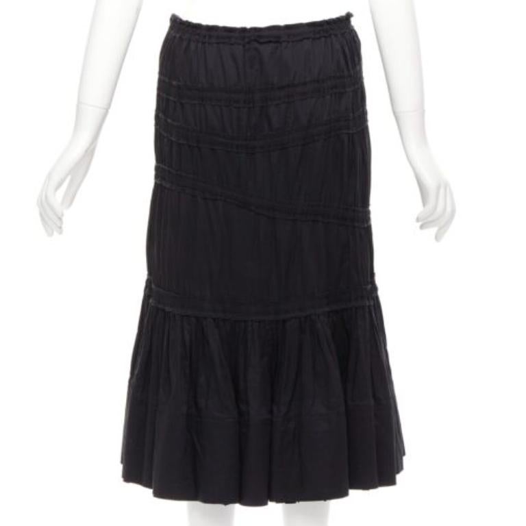 Donna Yves Saint Laurent Rive Gauche gonna asimmetrica nera a flauto FR38 M in vendita