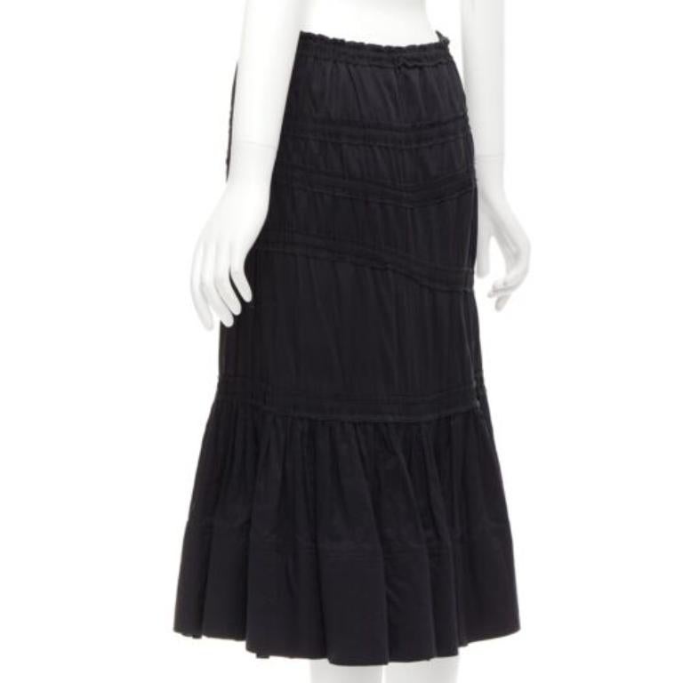 Yves Saint Laurent Rive Gauche gonna asimmetrica nera a flauto FR38 M in vendita 1