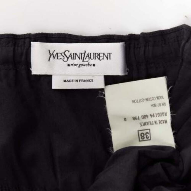 Yves Saint Laurent Rive Gauche gonna asimmetrica nera a flauto FR38 M in vendita 3