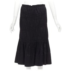 YVES SAINT LAURENT Rive Gauche Schwarzer asymmetrischer geraffter Flötenrock FR38 M