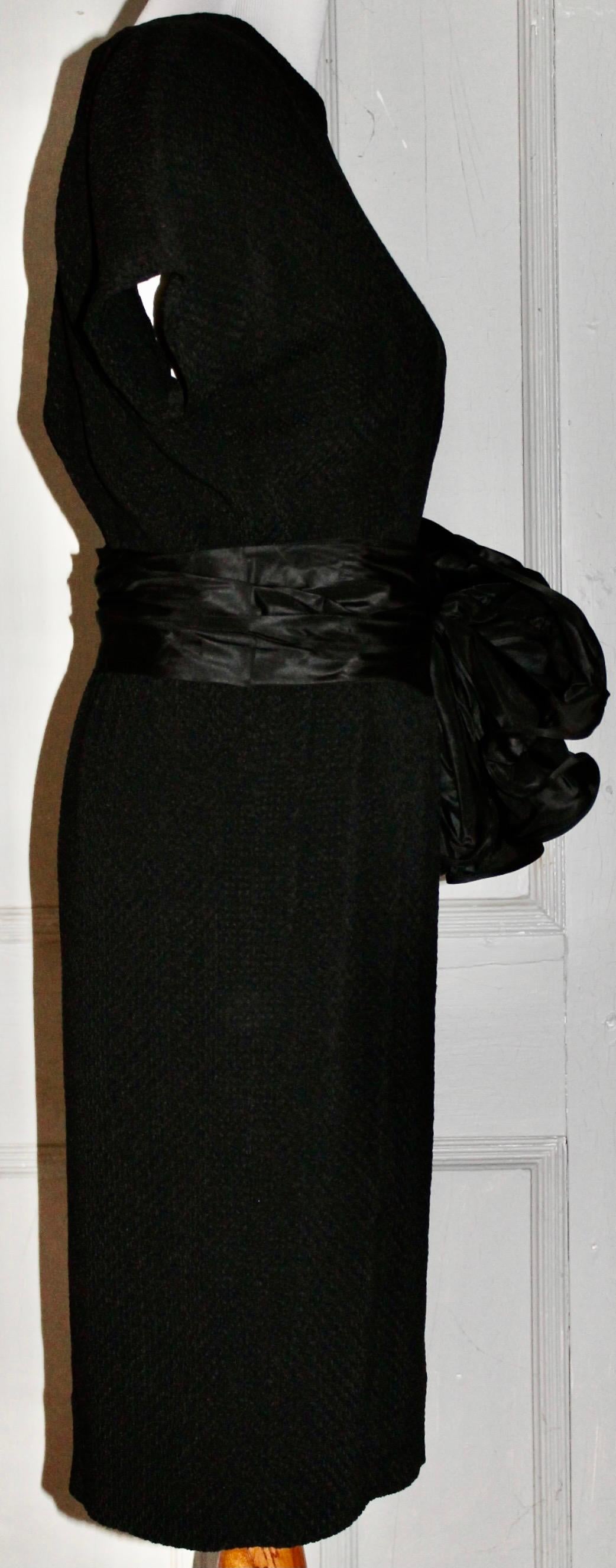 Yves Saint Laurent Rive Gauche Black Cocktail Dress For Sale 1