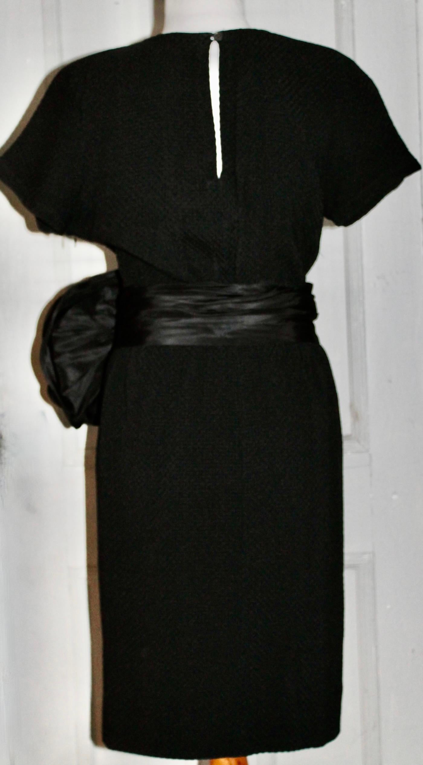 Yves Saint Laurent Rive Gauche Black Cocktail Dress For Sale 3