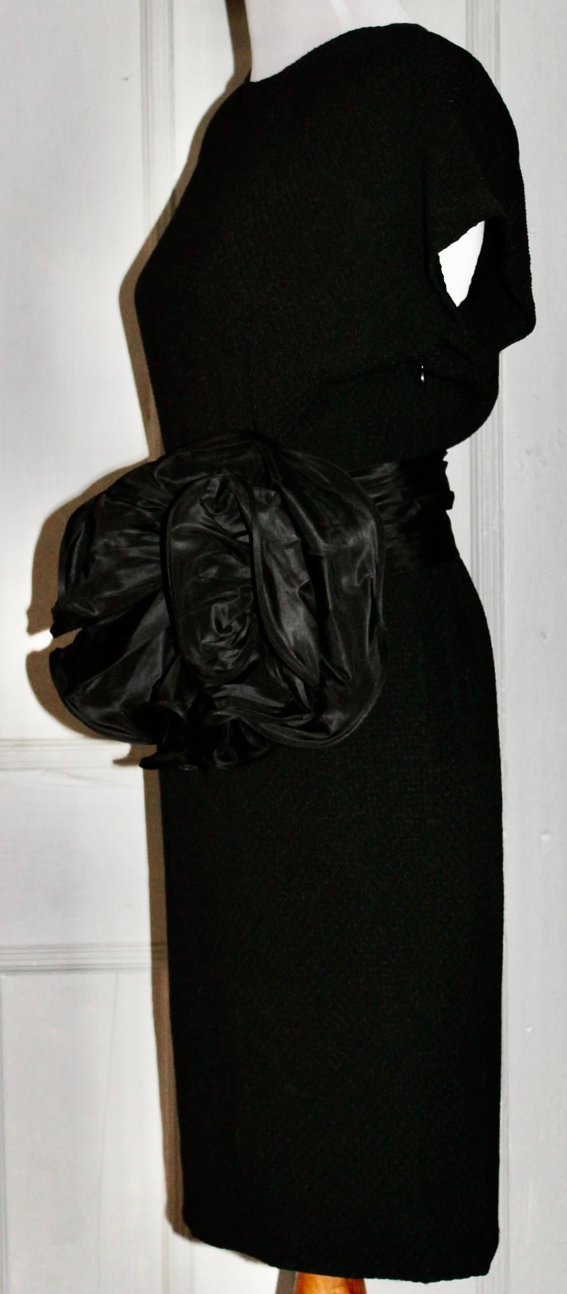 Yves Saint Laurent Rive Gauche Black Cocktail Dress For Sale 4