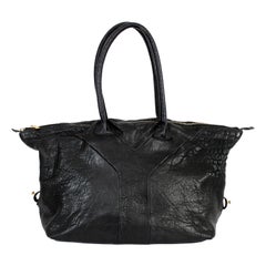 Yves Saint Laurent Rive Gauche Black Leather Easy Y Shopper Bag