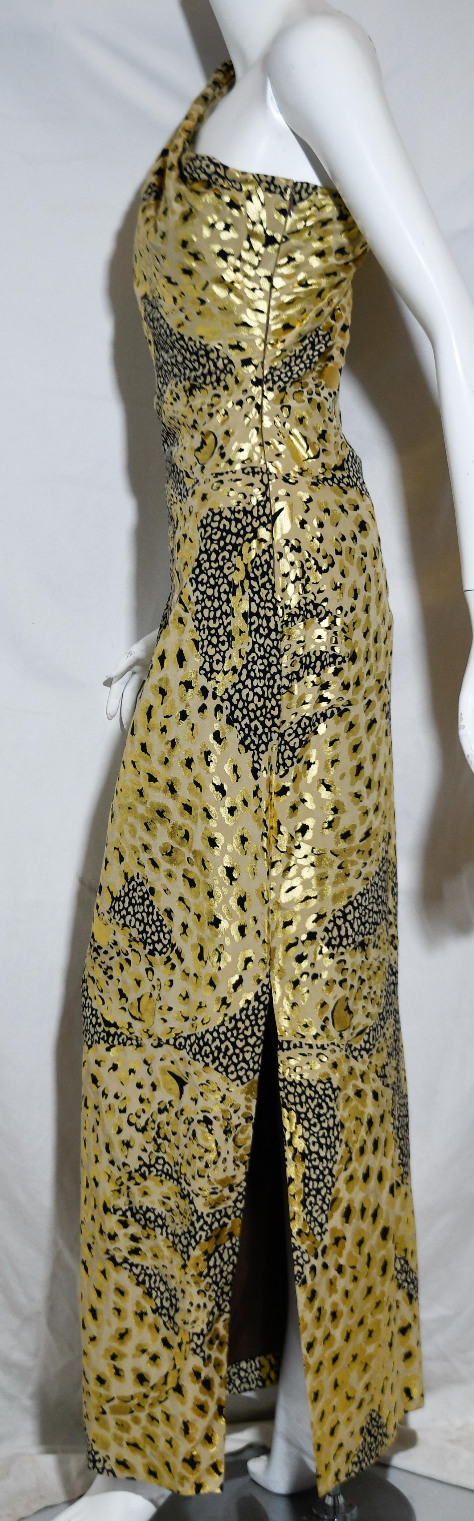 yves saint laurent gold dress