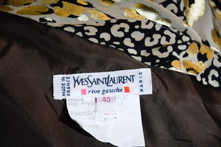 Yves Saint Laurent Rive Gauche Black and Metallic Gold One Shoulder ...