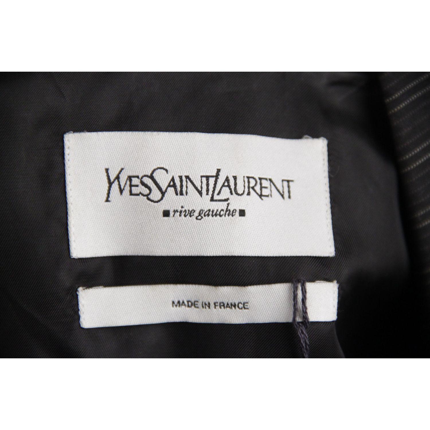 Yves Saint Laurent Rive Gauche Black Pinstriped Blazer Jacket Size 38 2