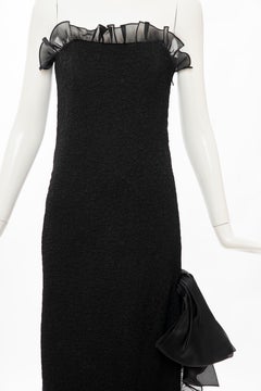 Yves Saint Laurent Rive Gauche Black Silk Strapless Evening Dress, Circa: 1980's