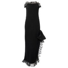 Yves Saint Laurent Rive Gauche Black Silk Strapless Evening Dress, Circa: 1980's