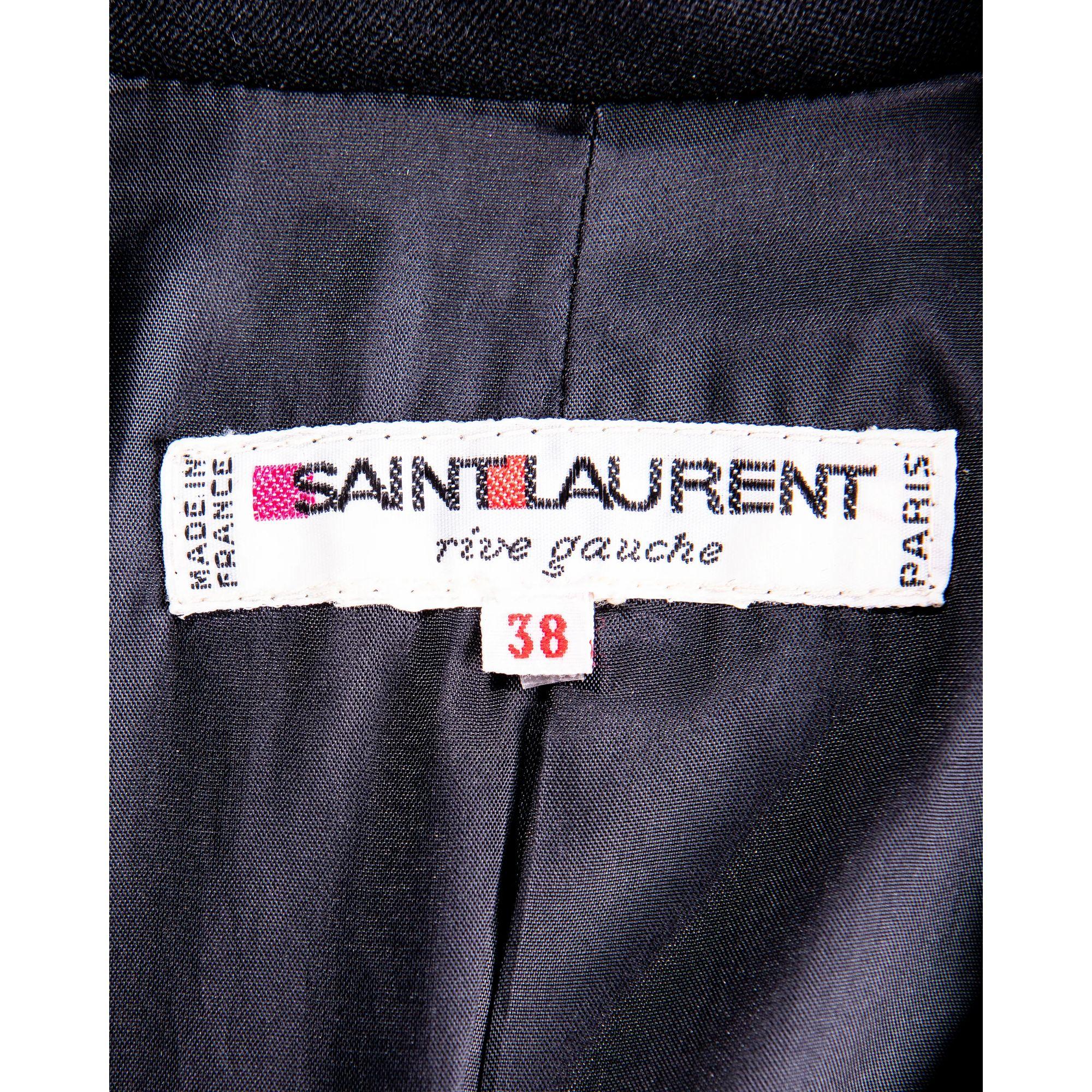 Yves Saint Laurent Rive Gauche Black Tuxedo Dress, 1983 5
