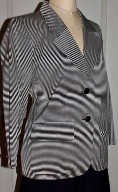 Yves Saint Laurent Rive Gauche Black/White Pin Striped Jacket