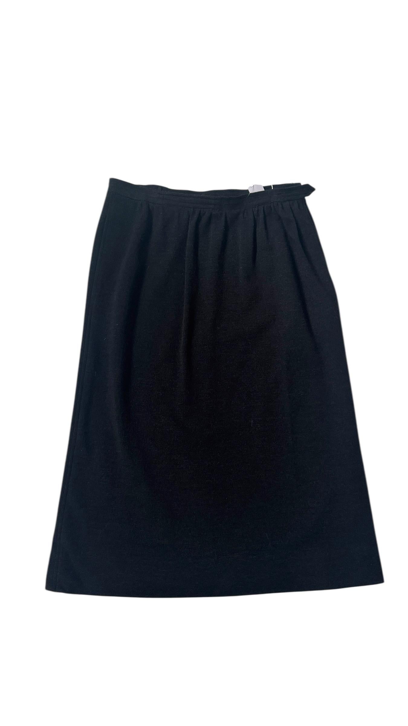 Yves Saint Laurent Rive Gauche Black Wool Pencil Skirt - We pay for import duty! For Sale 2