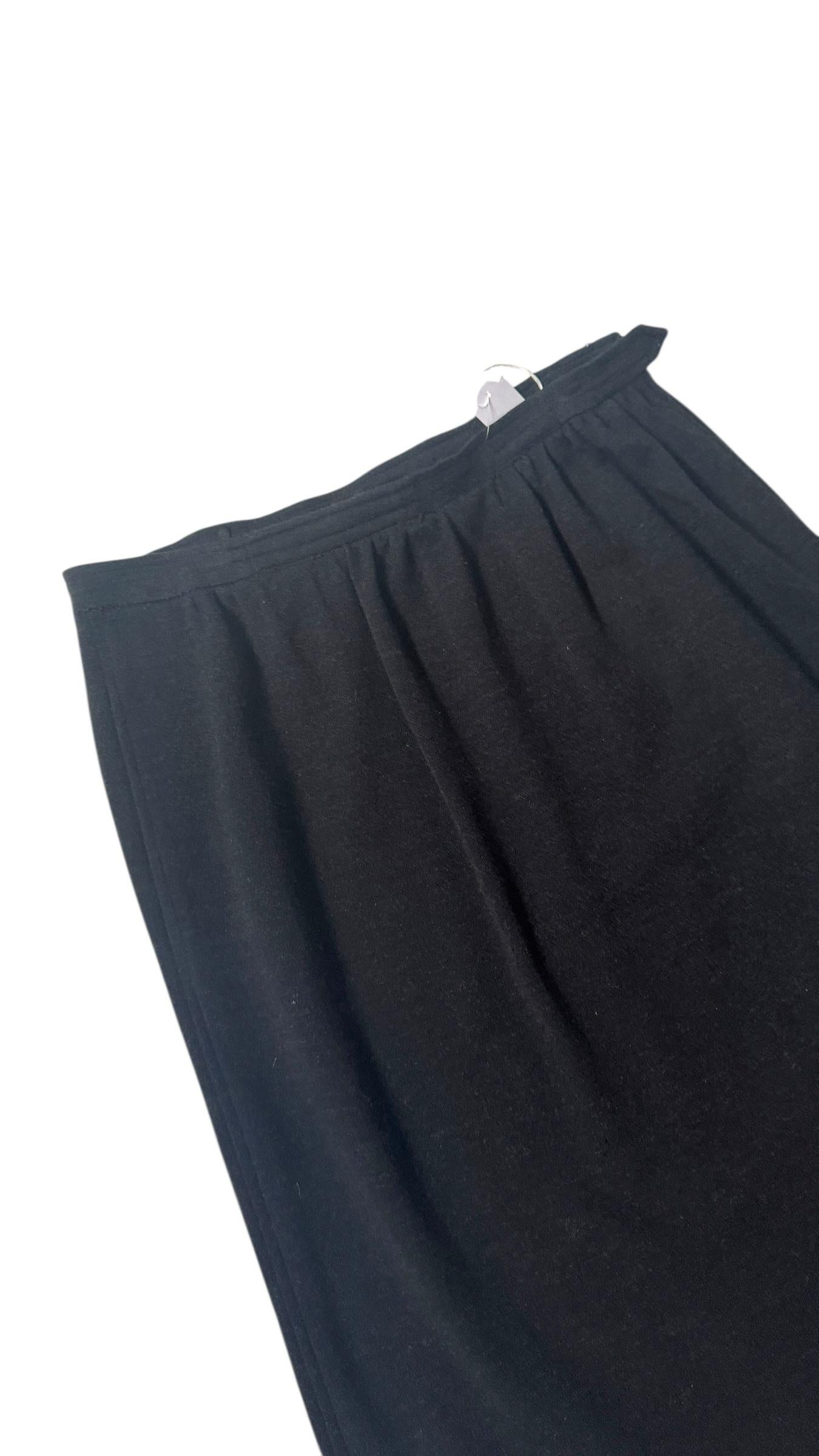 Yves Saint Laurent Rive Gauche Black Wool Pencil Skirt - We pay for import duty! For Sale 3