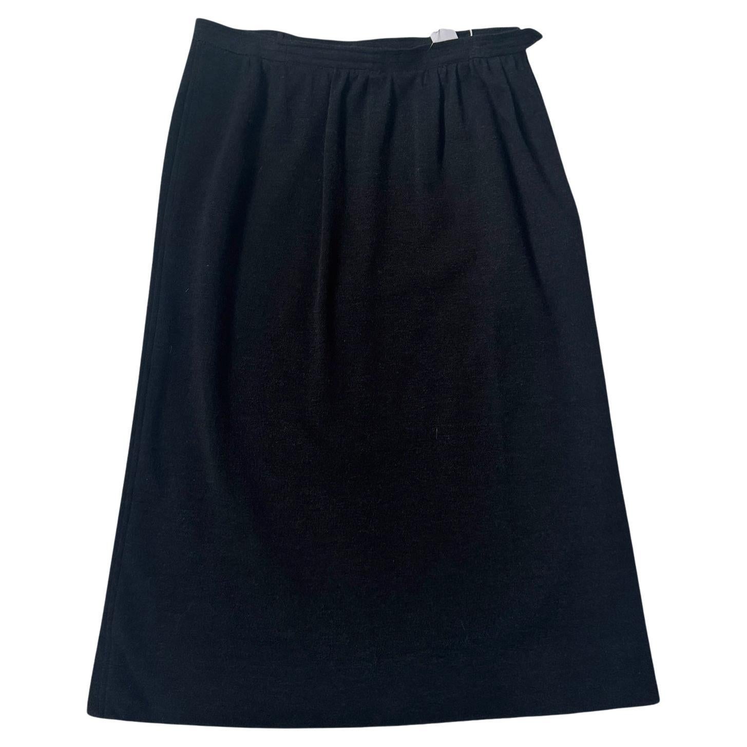 Yves Saint Laurent Rive Gauche Black Wool Pencil Skirt - We pay for import duty! For Sale