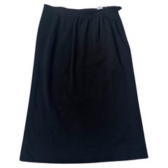 Yves Saint Laurent Rive Gauche Black Wool Pencil Skirt - We pay for import duty!