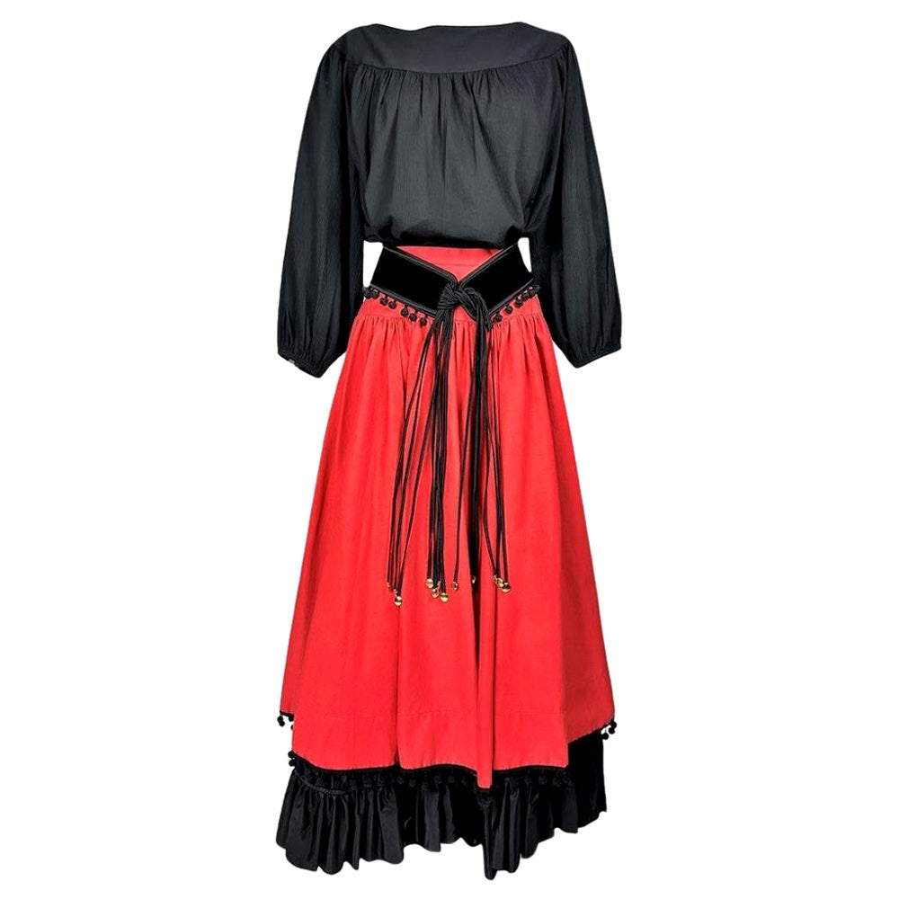 Yves Saint Laurent Rive Gauche, camicetta e gonna - collezione primavera estate 1977