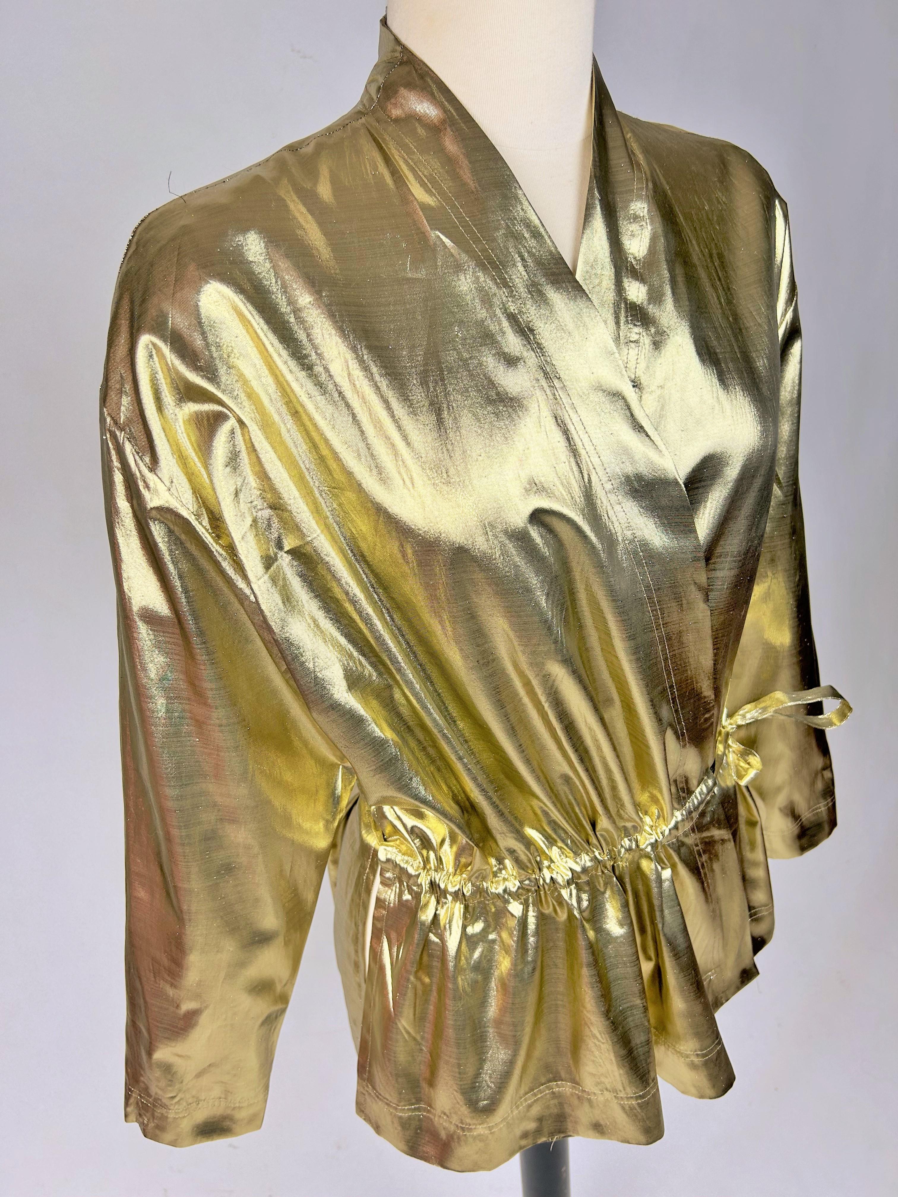 Donna Yves Saint Laurent Rive Gauche Blusa in lamé oro Circa 1990 in vendita