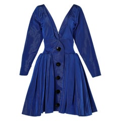 Yves Saint Laurent Rive Gauche Blue 80's dress 