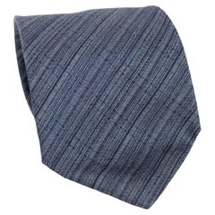 Yves Saint Laurent Rive Gauche Blue Gray Silk Tie
