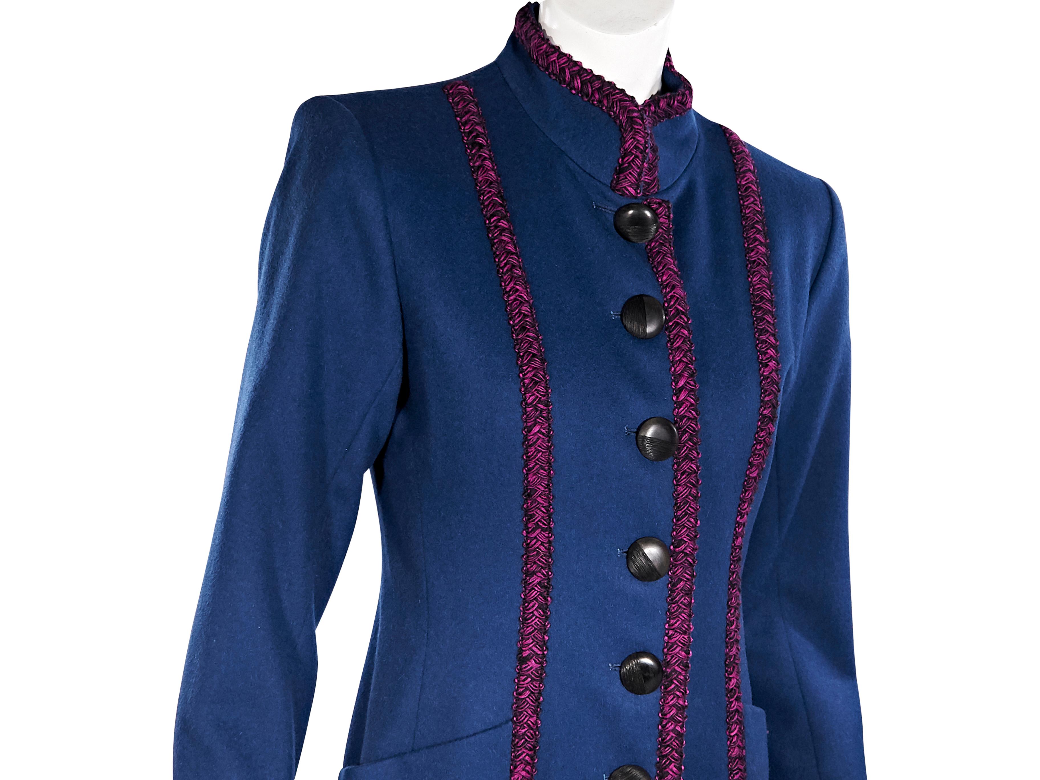 Yves Saint Laurent Rive Gauche Blue Wool Jacket In Good Condition In New York, NY