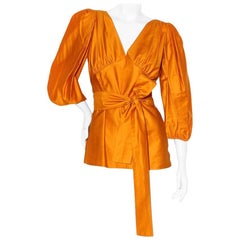 Yves Saint Laurent Rive Gauche Bohemian Blouse with Belt Circa 1980’s