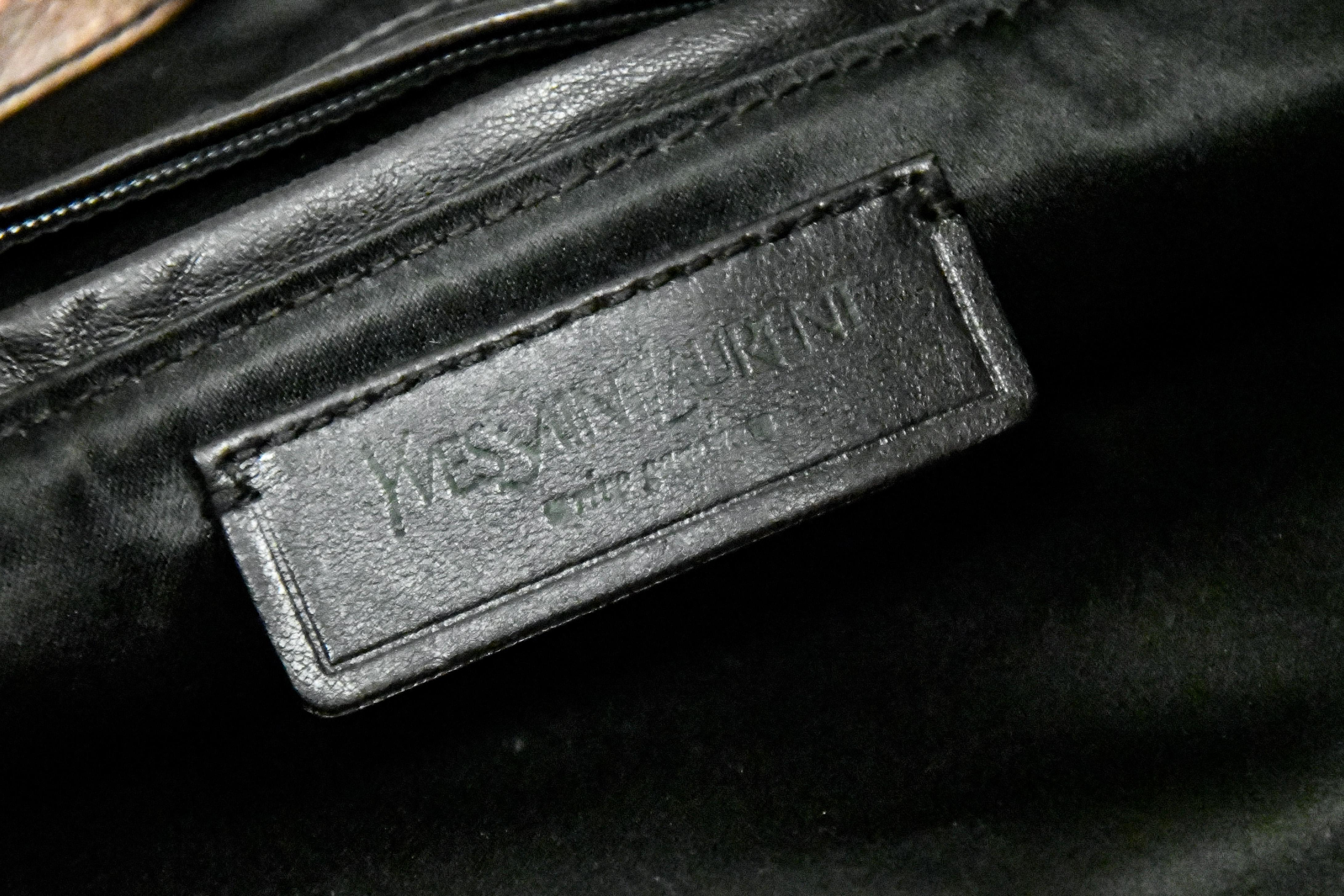 Women's Yves Saint Laurent Rive Gauche Brown Maltese Cross Cabochon  Shoulder Bag For Sale
