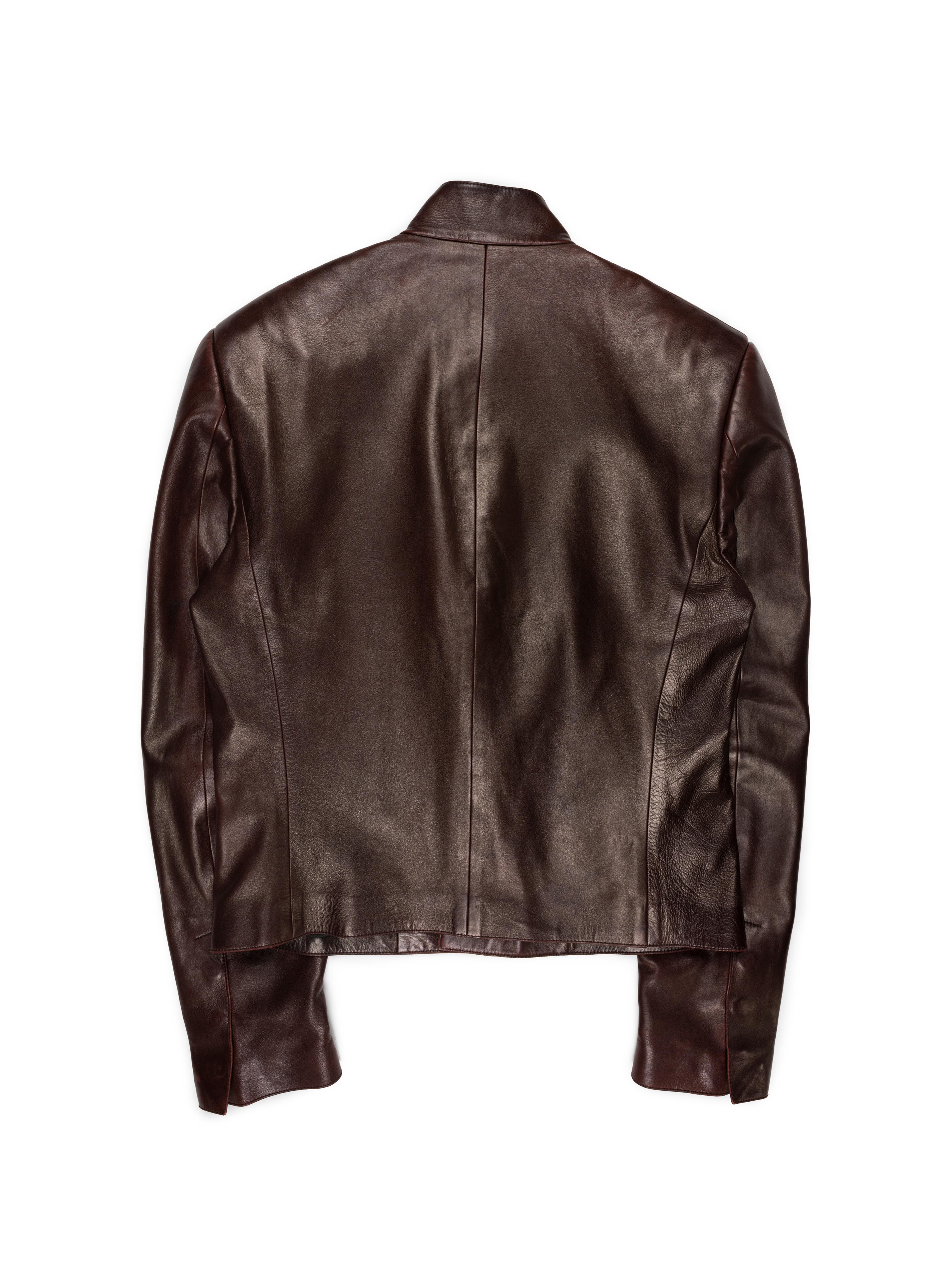 Black Yves Saint Laurent Rive Gauche by Hedi Slimane AW1998 Leather Jacket