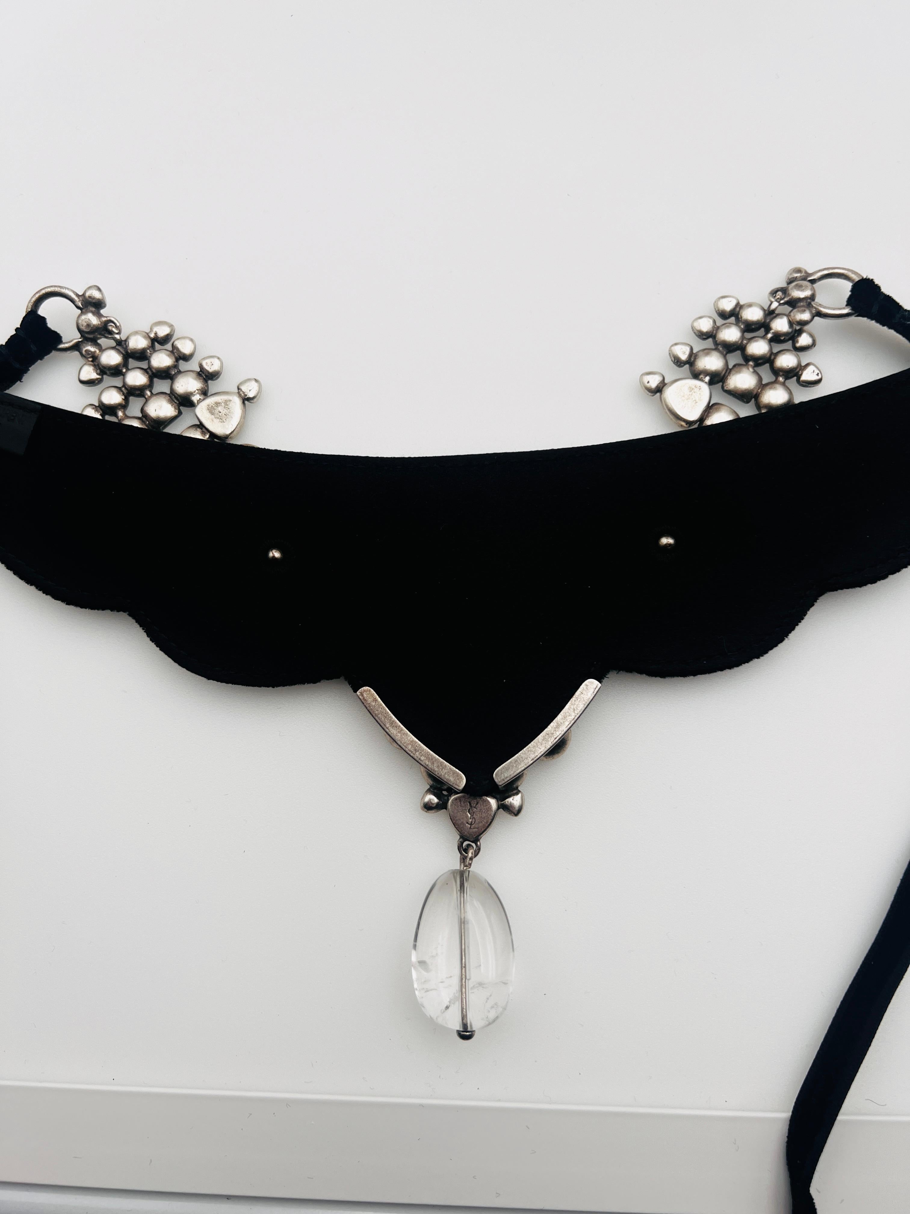 Yves Saint Laurent Rive Gauche by Tom Ford 2002 by Velvet and crystal Shoker in vendita 10