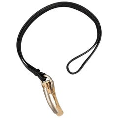 YVES SAINT LAURENT Rive Gauche by Tom Ford Spring 2004 Black Leather Necklace