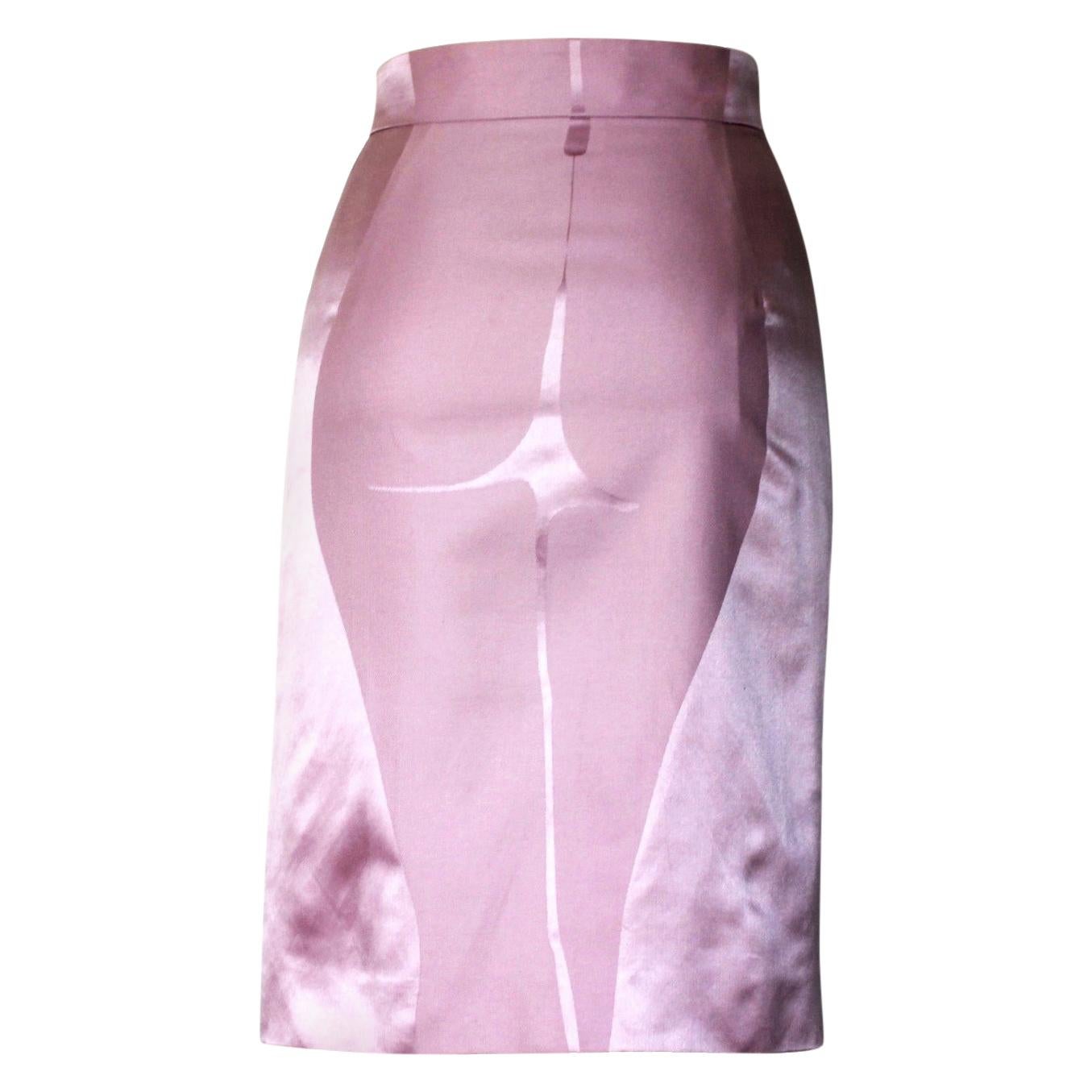 NEW Yves Saint Laurent Rive Gauche by Tom Ford SS 2003 Pink Derriere Skirt