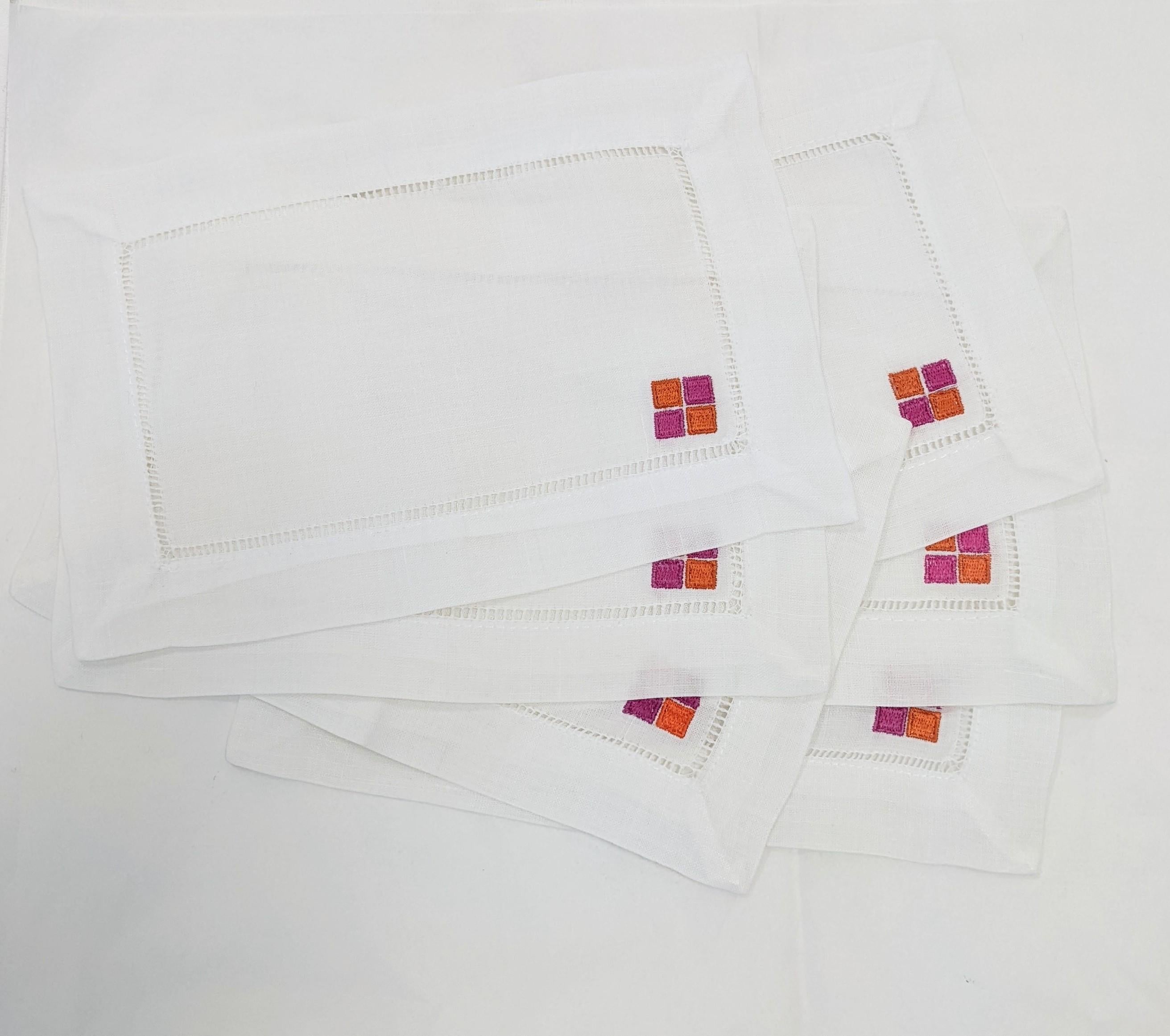 Yves Saint Laurent Rive Gauche Cocktail Napkins In Excellent Condition For Sale In New York, NY