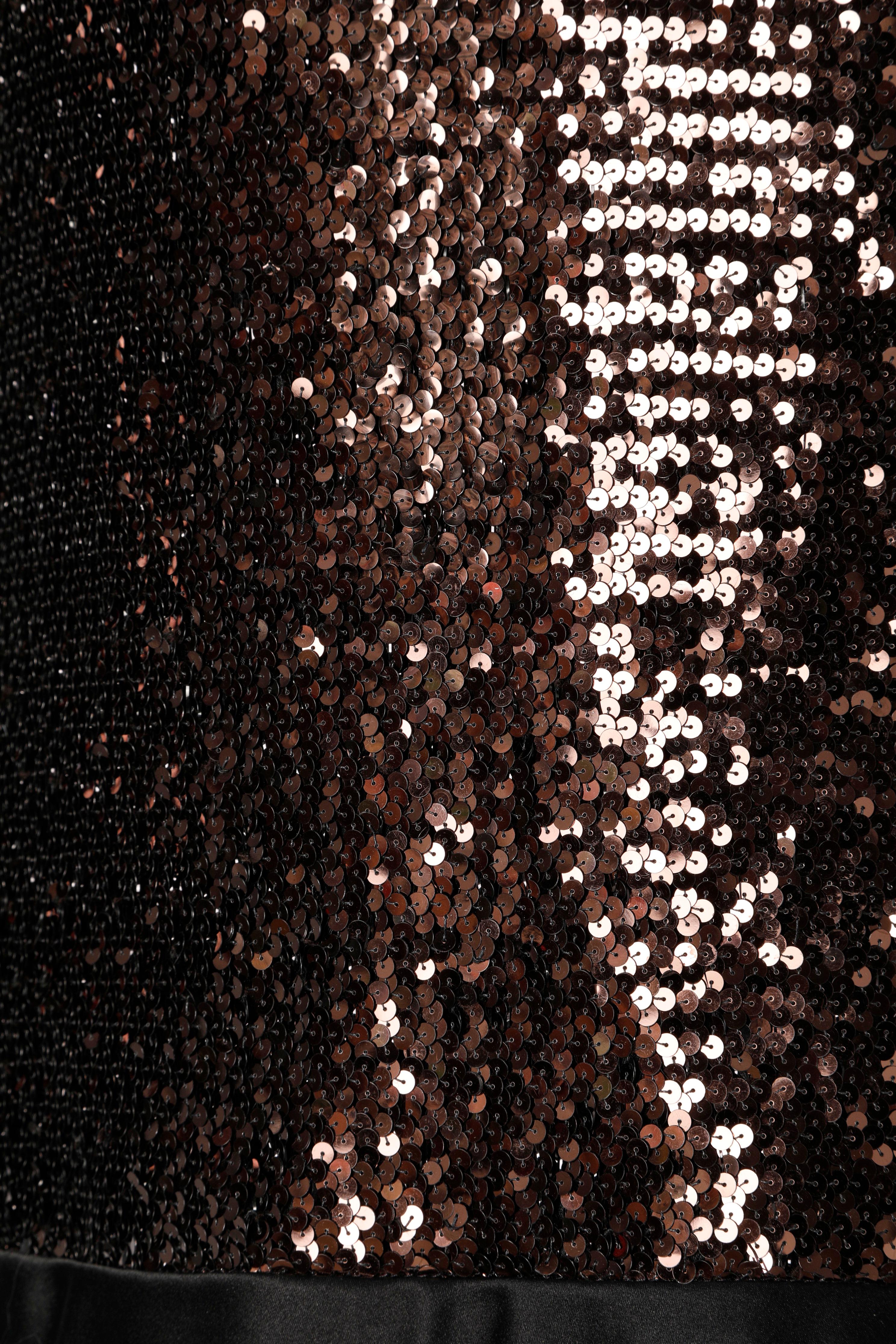 Donna Yves Saint Laurent Rive Gauche abito con paillettes in rame in vendita