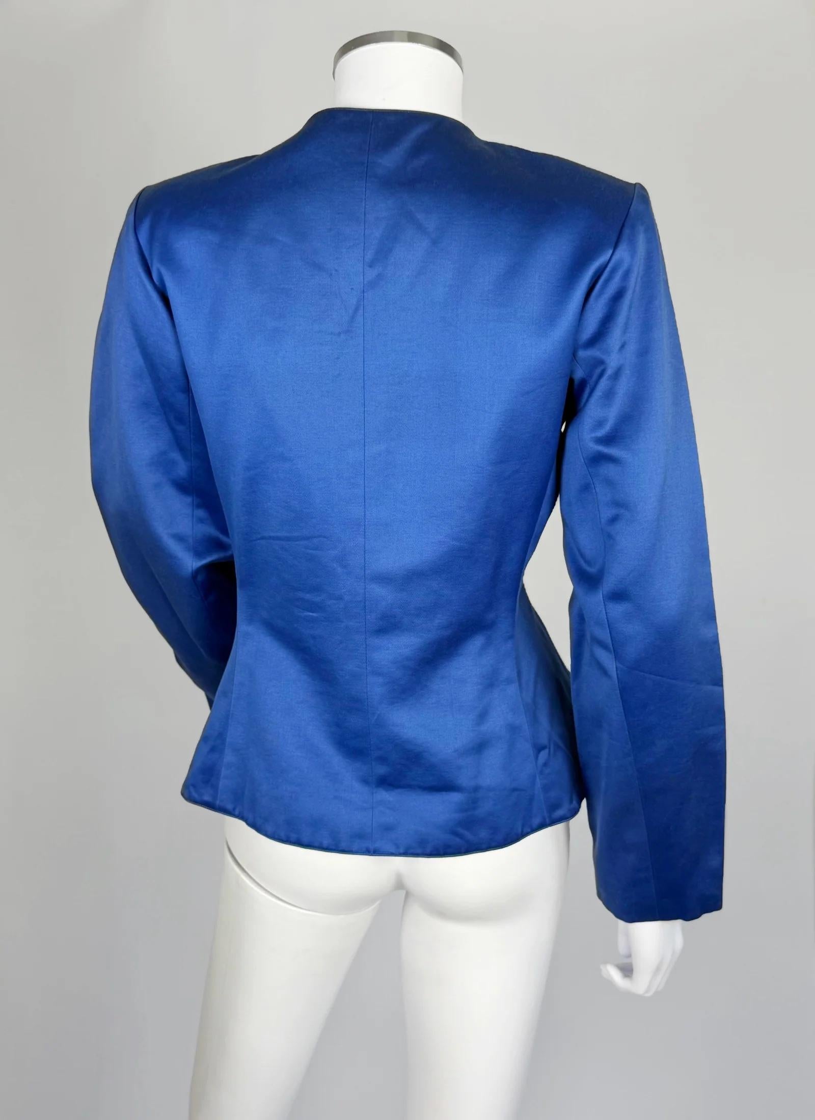 Yves Saint Laurent Rive Gauche, giacca in raso di cotone, c.C. Fine anni '80 in vendita 1