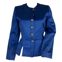 Yves Saint Laurent Rive Gauche Cotton Satin Jacket, c. Late 1980s