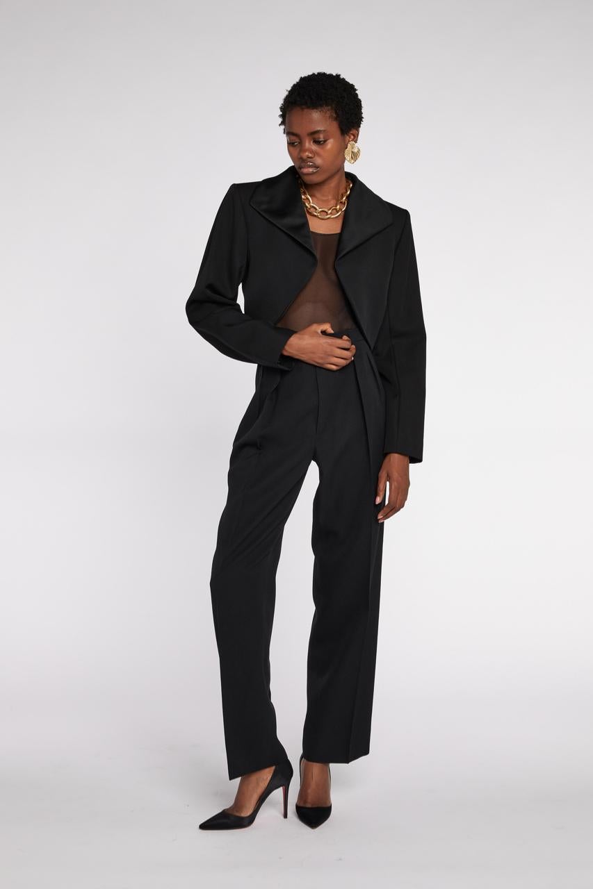 Yves Saint Laurent Rive Gauche Chaqueta recortada Le Smoking A/W 1993 en Excelente estado para la venta en London, GB