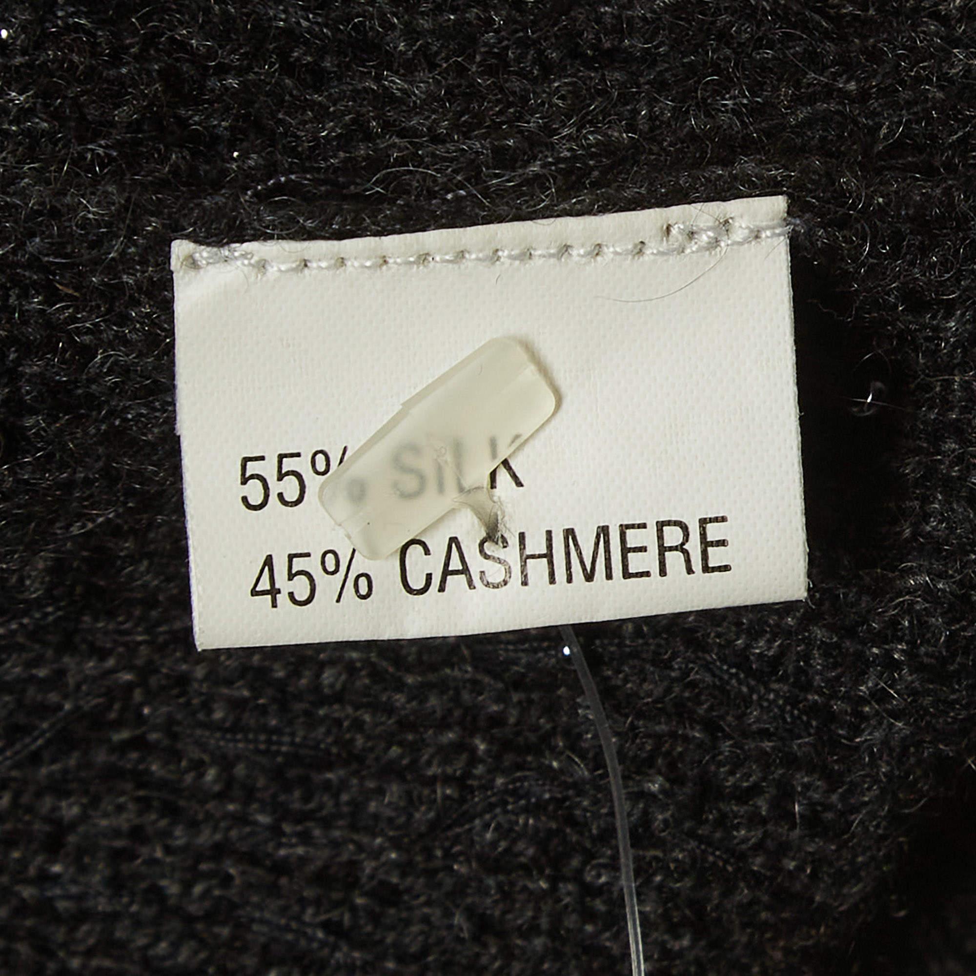 Yves Saint Laurent Rive Gauche Dark Grey Beaded Cashmere and Silk Tank ...