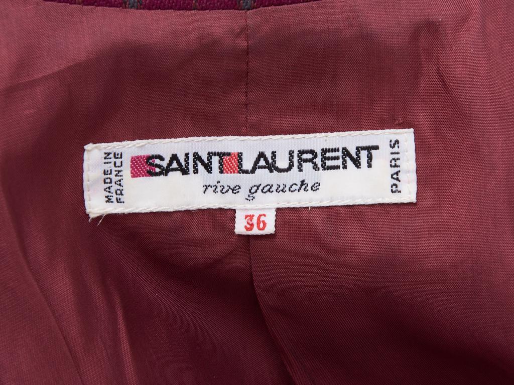 Women's Yves Saint Laurent Rive Gauche Double Breasted Stripe Blazer