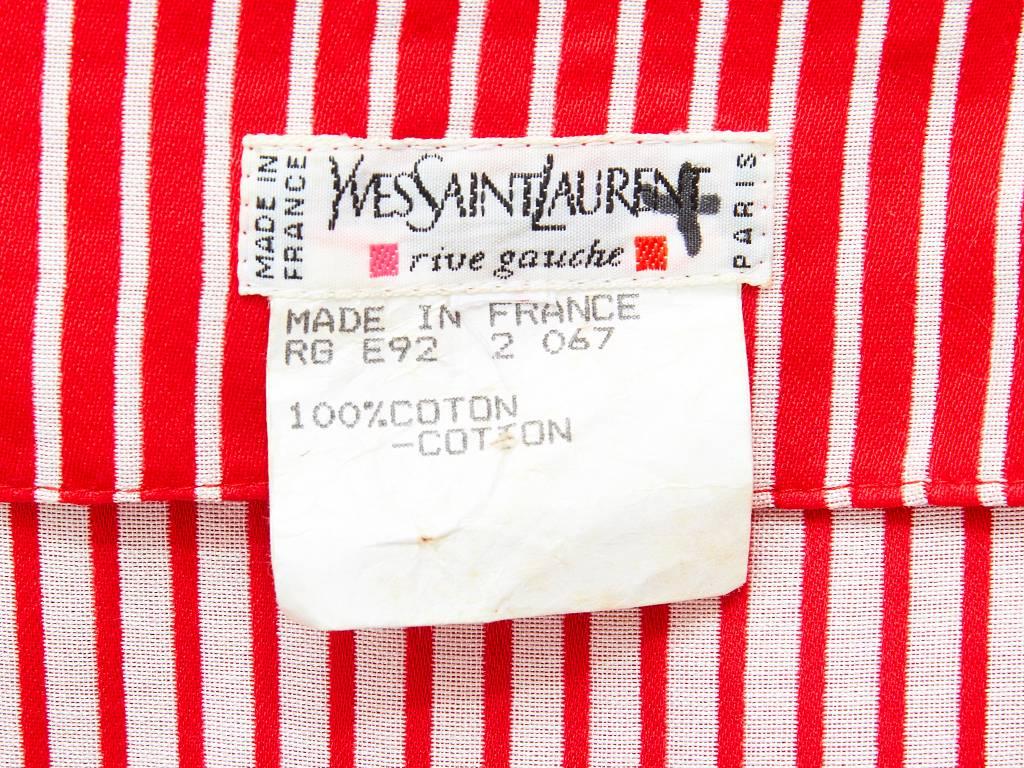 Women's Yves Saint Laurent Rive Gauche Double Breasted Striped Day Dress
