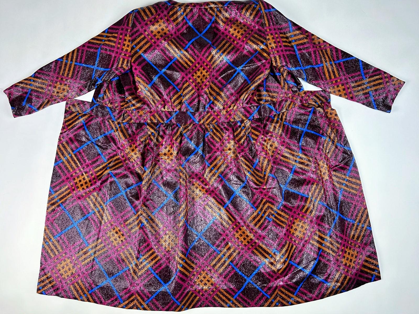 Yves Saint Laurent Rive Gauche dress in lurex lamé with checks Circa 1990 For Sale 9