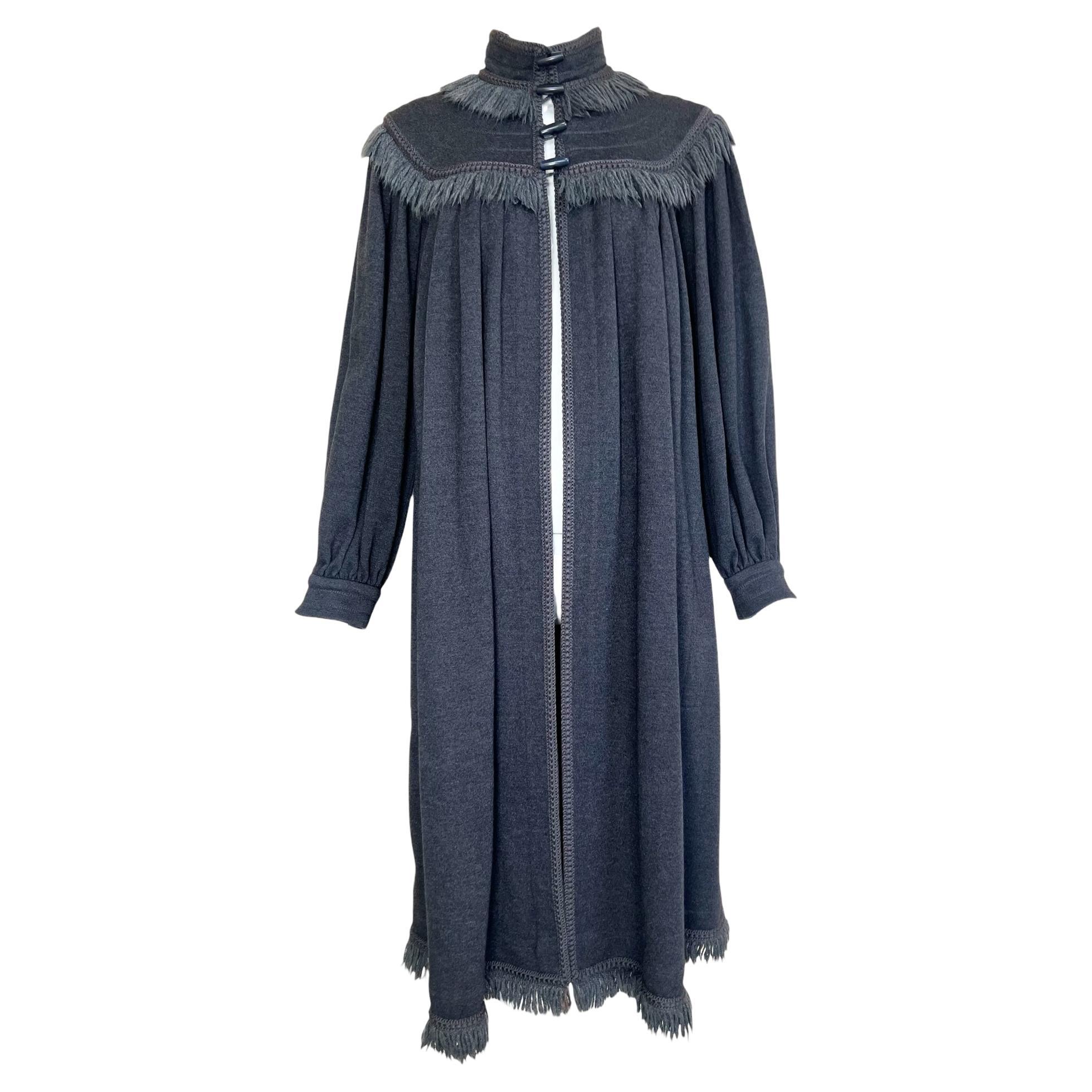 Yves Saint Laurent Rive Gauche F/W 1977 'Les Chinoises' Grey Wool Coat