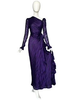 Yves Saint Laurent Rive Gauche fw 1980/81 Runway Collection Silk Chiffon Dress