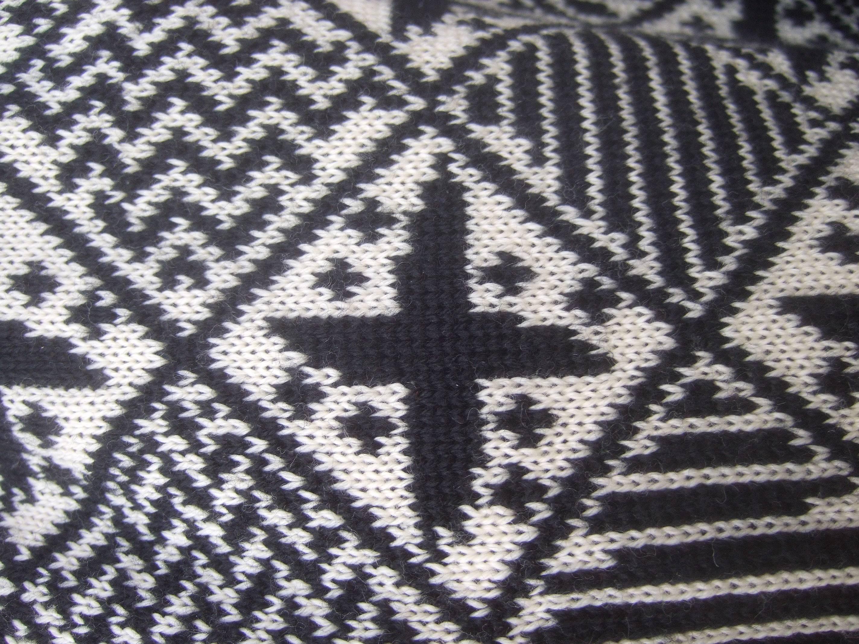 Yves Saint Laurent Rive Gauche Geometric Wool Knit Boxy Jacket circa 1970s  2