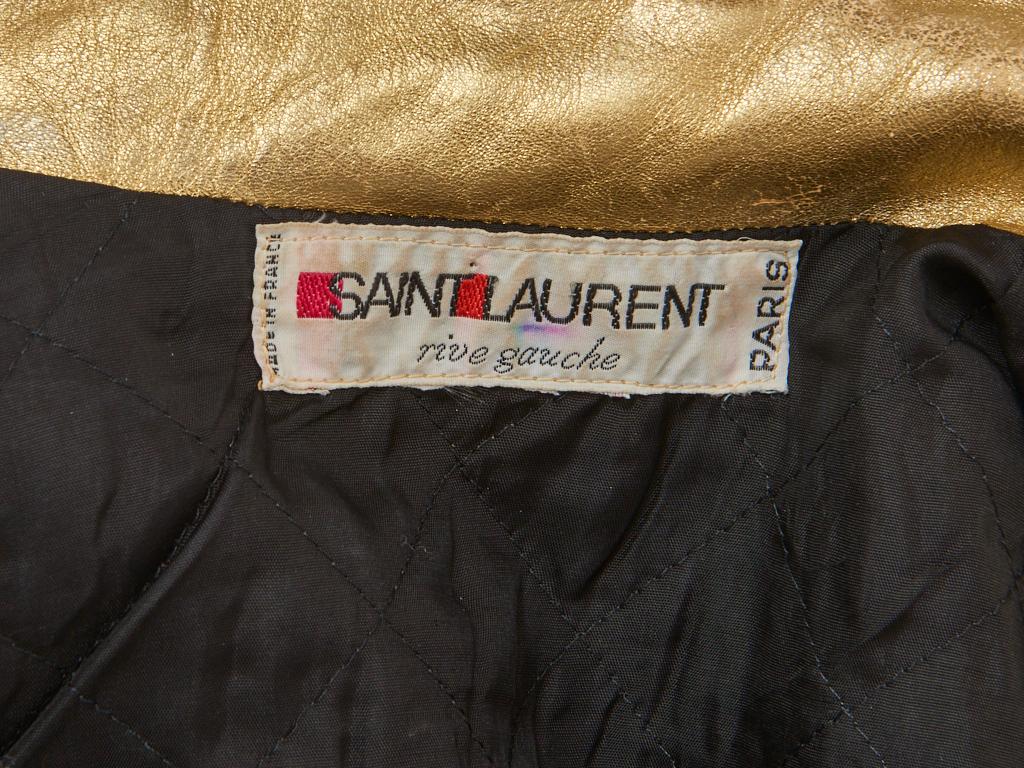 Yves Saint Laurent Rive Gauche Gold Leather Jacket 1