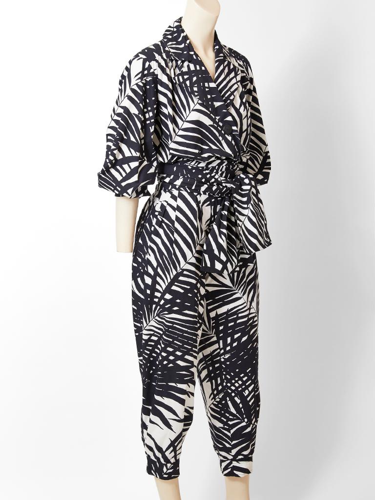 Black Yves Saint Laurent Rive Gauche Graphic Pattern Ensemble